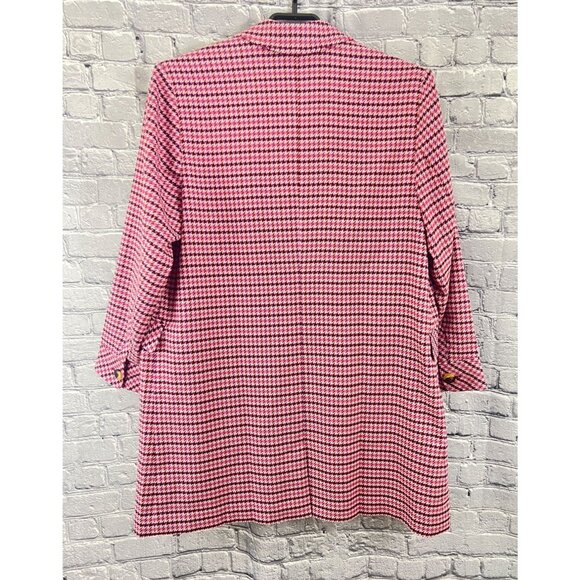 J. Jill Womens XL Pink Houndstooth Blazer One Button Career Jacket NWT - Picture 2 of 12